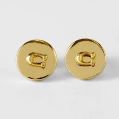 新品 コーチ COACH ピアス スタッドピアス シャイニーゴールド