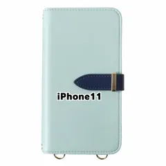 【新品未使用】 iPhone11 アイフォン11 ストラップ付き 手帳型スマホ ケース ショルダー (カバー色ミント) カード収納 鏡付き ミラー 可愛い カバー おしゃれ 韓国 myones-case027-iphone11-mi