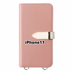 【新品未使用】 iPhone11 アイフォン11 ストラップ付き 手帳型スマホ ケース ショルダー (カバー色ピンクベージュ) カード収納 鏡付き ミラー 可愛い カバー おしゃれ 韓国 myones-case027-iphone11-pkbe