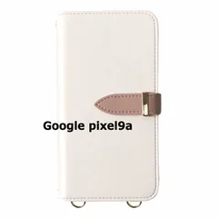 【新品未使用】 Google pixel9a ピクセル9a ストラップ付き 手帳型スマホ ケース ショルダー (カバー色ホワイト) カード収納 鏡付き ミラー 可愛い カバー おしゃれ 韓国 myones-case027-pixel9a-wh