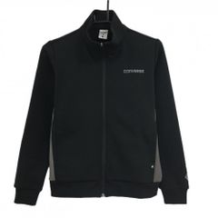 【超美品】コンバース ジャケットブルゾン 黒×グレー バイカラー ジャージ レディース M ゴルフウェア CONVERSE