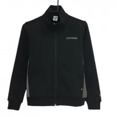 【超美品】コンバース ジャケットブルゾン 黒×グレー バイカラー ジャージ レディース M ゴルフウェア CONVERSE