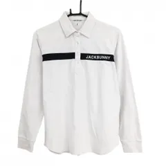 【超美品】ジャックバニー 長袖ポロシャツ 白×黒 ロゴ 吸汗速乾性 通気性 レディース 2(L) ゴルフウェア 2024年モデル Jack Bunny