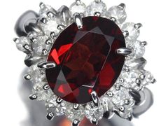 天然ルビー0.68ct ダイヤ0.43ct Pt900 取り巻きリング 中央宝石 - メルカリ