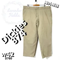 ディッキーズ 874ワークパンツD760極太ルーズDickies大きいサイズw42ベージュワンポイントロゴアメリカ古着