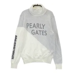 サイズ：0 PEARLY GATES パーリーゲイツ 2024年モデル ハイネック長袖ニットセーター  ホワイト系 [240101594537] ゴルフウェア レディース ストスト