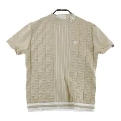 サイズ：L FILA GOLF フィラゴルフ  モックネック 半袖ニット カットソー 総柄 ベージュ系 [240101600597] ゴルフウェア レディース ストスト