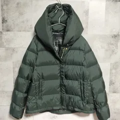 GREEN LABEL RELAXING　2way 撥水 フード ショート ダウンジャケット　38サイズ Mサイズ相当　ダークグリーン 緑　ショールカラー　ゴールドパーツ　金金具　グリーンレーベルリラクシング