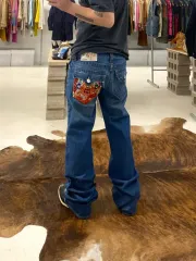 トゥルーレリジョン flare denim pants トゥルーレリジョン 刺繍