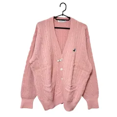 【美品】Black & White ブラックアンドホワイト レディース ニットカーディガン ピンク LLサイズ B25