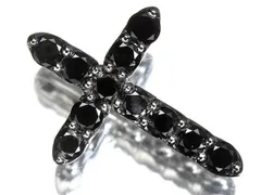 9KR16537T【売り切り】新品【RK宝石】《Diamond》天然ブラックダイヤモンド 総計1.00ct K18WG 高級ペンダントヘッド ネックレス クロス 十字架 ブラックダイヤ