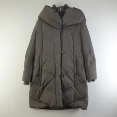 ラルフローレン レディース Sサイズ ブラウン ダックダウン フード ダウンジャケット ロング丈 L2103