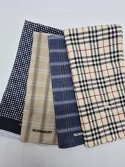 【used品】美品！BURBERRY メンズハンカチ 4枚セット