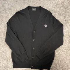 PS PAUL SMITH ピーエスポールスミス  【サイズ】  L　長袖カーディガン　ウールニット　BLACK　ブラック　黒　メンズ　中古　古着