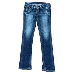 RODEO CROWNS ローライズ スリム ブーツカットデニム インディゴ サイズ26 レディースM ロデオクラウンズ