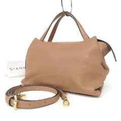 OK25002 美品 GIANNI CHIARINI ジャンニキアリーニ オリガミ S 2WAY ハンドバッグ ショルダーバッグ トートバッグ シボ革 レザー ブラウンベージュ イタリア製