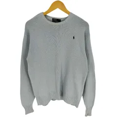 ポロバイラルフローレン Polo by RALPH LAUREN 90S ポニー刺繍 クルーネック リブ編み コットン ニット メンズ import：L 