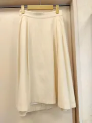 M7 アナトリエ anatelier  スカート 前後差フレアスカート オフホワイト  サイズ３８ ウール９９％  ポケットあり 裏地あり