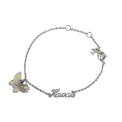 クリスチャンディオール Christian Dior ブレスレット シルバー CDロゴ バタフライモチーフ GP【中古】