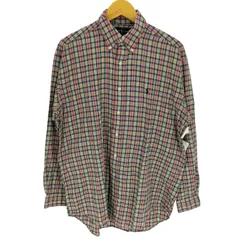 ラルフローレン RALPH LAUREN 90S BLAKE ポニー刺繍 タータンチェック ボタンダウン L/S シャツ メンズ import：M 