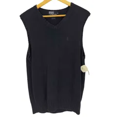 ポロバイラルフローレン Polo by RALPH LAUREN 90S ポニー刺繍 リブ編み コットンベスト メンズ import：M 