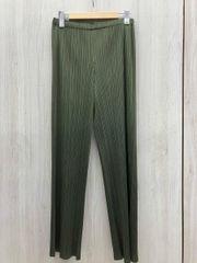 PLEATSPLEASE イッセイミヤケ クロップドパンツ モスグリーン 2 - メルカリ