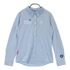 サイズ：M LE COQ GOLF ルコックゴルフ  長袖ポロシャツ ボタンダウン ストライプ柄 ブルー系 [240101590818] ゴルフウェア レディース ストスト