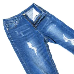 GRLグレイル▼サイドカットクラッシュスキニーデニム▼XSサイズ▼ウエスト約66cm