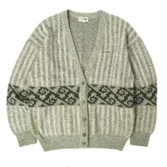 LACOSTE ラコステ 90s グリーン エスニック ウール ニット カーディガン