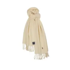 ポロラルフローレン アイボリー ラムウール マフラー