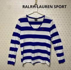 ♻️ラルフローレンスポーツ♻️レディース♻️長袖Tシャツ♻️ロンT ♻️サイズL ♻️青×白(ボーダー)
