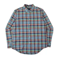 ポロラルフローレン ブルー マドラスチェック シャツ