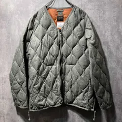 TAION military double zip jacket ミリタリーvネックWジップダウンジャケット カーキ系 XLサイズ タイオン