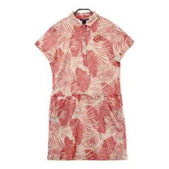 サイズ：40 ZOY ゾーイ  半袖 ポロワンピース 裏地付 リーフ ロゴ総柄 ベージュ系 [240101601491] ゴルフウェア レディース ストスト