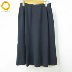 #w レリアン Leilian スカート 9 グレー チャコールグレー 無地 ウール 日本製 レディース [986356] k01