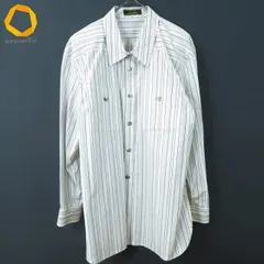 #a レリアン Leilian シャツ ブラウス 9 白系 マルチ ストライプ コットン 長袖 日本製 レディース [957541] k01