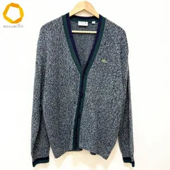 #wnc ラコステ LACOSTE カーディガン 5 紺 緑 白 ニット フランス製 メンズ [966686]