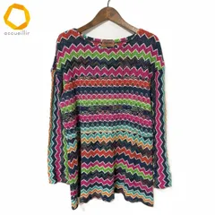 #anc ミッソーニ MISSONI チュニック 44 マルチ ニット ボーダー イタリア製 レディース [973688]のサムネイル
