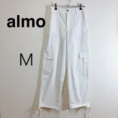 almo アルモ カーゴパンツ ホワイト ワイドシルエット ミリタリー コットン カジュアル シンプル M