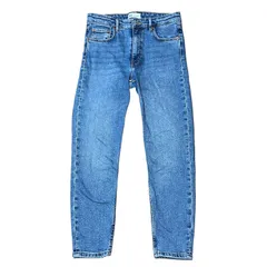 ZARA ストレッチ ハイライズ テーパードデニム ブルー サイズ38 レディースM ザラ