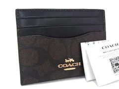 ■美品■ COACH コーチ CZ286 シグネチャー PVC×レザー カードケース カード入れ 定期入れ パスケース レディース ブラウン系 DK8910