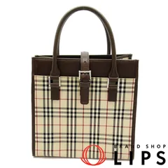 バーバリー ノバチェック ハンドバッグ  キャンバス/レザー レディース ハンドバッグ ベージュ  美品 【中古】