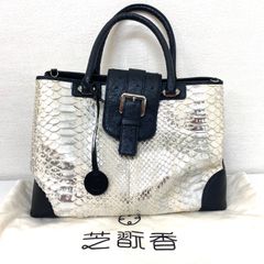 芝翫香 SHIKANKO オーストリッチ ハンドバッグ ブラック フルポイント 