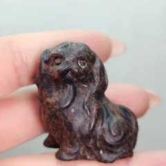マホガニーオブシディアン✨シーズー犬?カービング✨