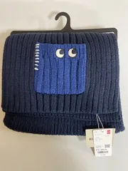 【B3-50】◇UNIQLO    ANYA  HINDMARCH   ヒートテック　ニットマフラー　ネイビー