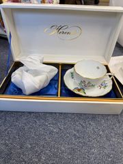 ヘレンド アポニーグリーン カップ＆ソーサー プレート セット 箱付き