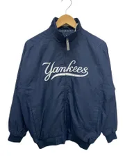 Majestic (マジェスティック) 古着 90s 00s MLB ニューヨークヤンキース YANKEES トレーニングジャケット スタジャン ブルゾン 紺 ネイビー L ネイビー メンズ/045