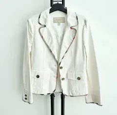 正規品 バーバリー BURBBRRY 白 コットン ジャケット レディース