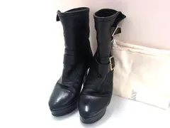 JIMMY CHOO ジミーチュウ レザー ショートブーツ 表記サイズ 36(約23cm) 靴 シューズ レディース ブラック系 DK1337
