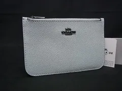 ■美品■ COACH コーチ 29688 レザー コインケース コインパース カードケース パスケース 小銭入れ ライトブルー系 DK8597